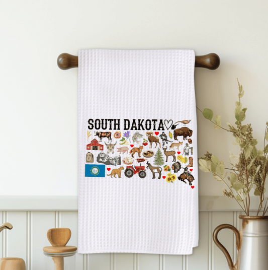 South Dakota Map Microfiber Decorative Towel