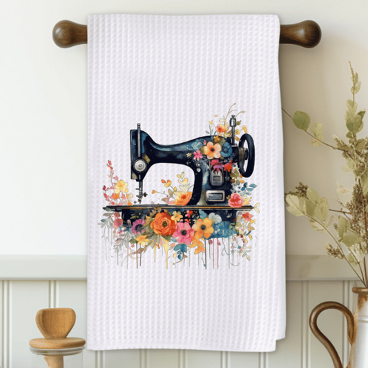 Floral Sewing Machine Microfiber Decorative Towel