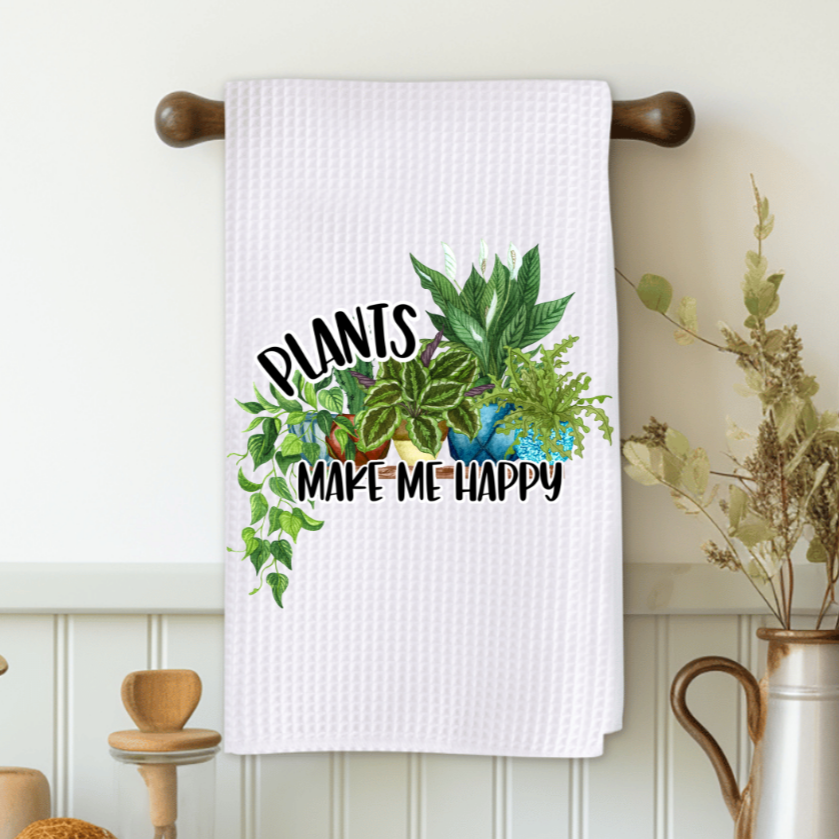 Plants Make Me Happy Microfiber Decorative Towel