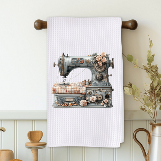 Quilting Machine With Floral Microfiber Decorative Towel
