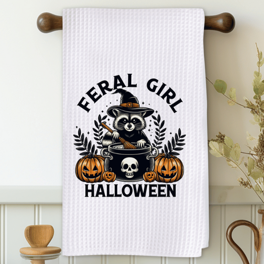 Feral Girl Halloween Microfiber Decorative Towel