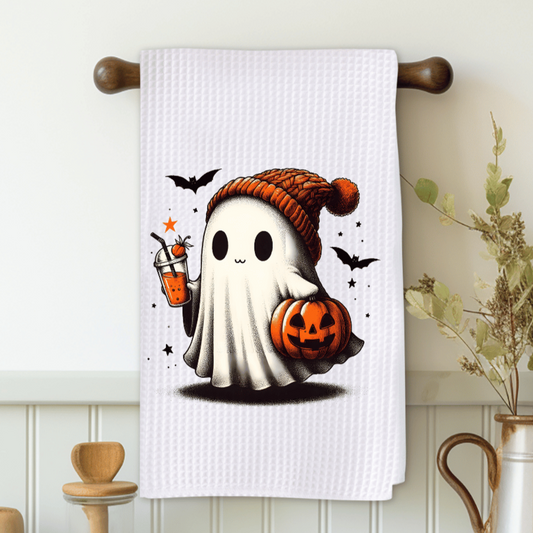 Ghost Pumpkin Spice Microfiber Decorative Towel