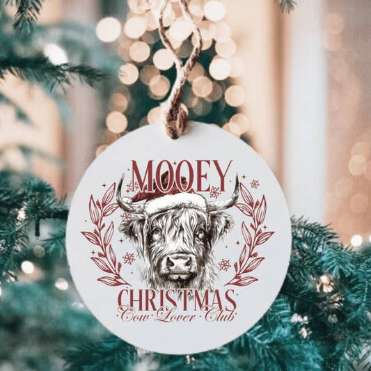 MOOey Christmas Large Metal Ornament
