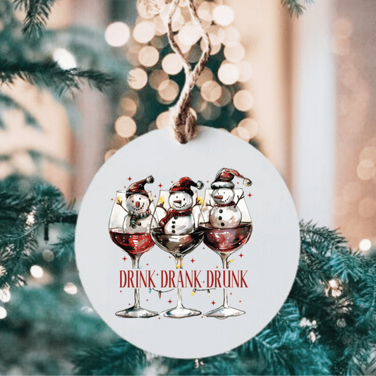 Drink Drank Drunk Large Metal Ornament