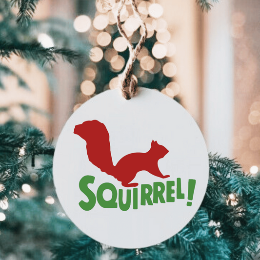 Squirrel!! Large Metal Ornament