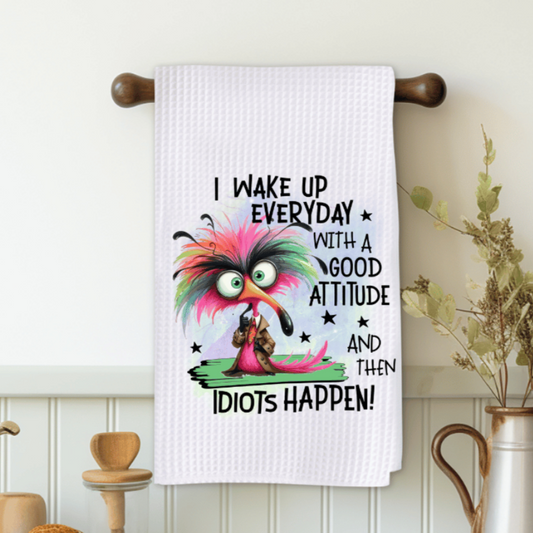 I Wake Up Everyday With A Good Attitude Microfiber Decorative Towel
