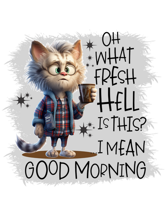 What the Fresh Hell Funny Cat Salty Edition Microfiber Decorative Towel