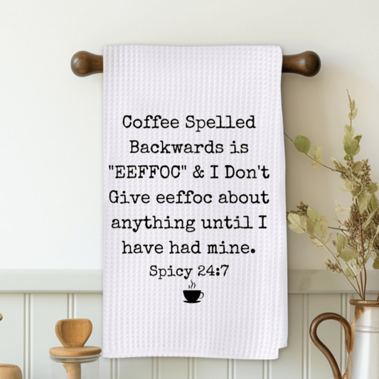 Coffee Spelled Backward Microfiber Decorative Towel
