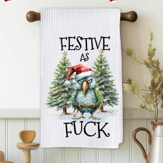 Festive As Fuck Microfiber Decorative Towel