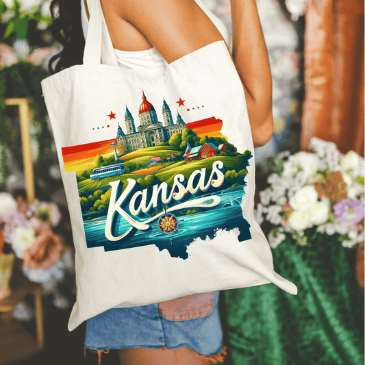 Kansas 15x16 Canvas Tote Bag