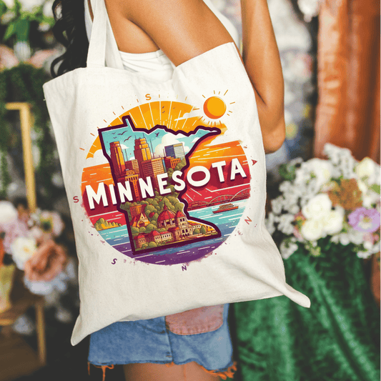 Minnesota 15x16 Canvas Tote Bag