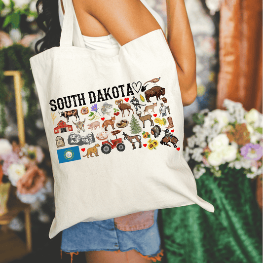 South Dakota 15x16 Canvas Tote Bag