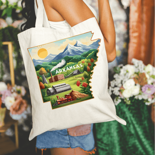 Arkansas 15x16 Canvas Tote Bag