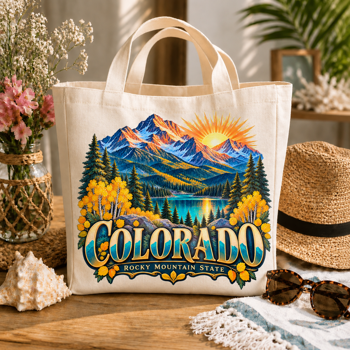 LGT-MTD2 — Colorado Mountain Sunrise & Aspens | MY TOWN COLLECTION product mockup