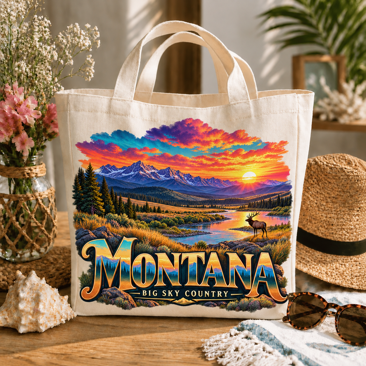 LGT-MTD3 — Montana Big Sky River Sunset | MY TOWN COLLECTION product mockup