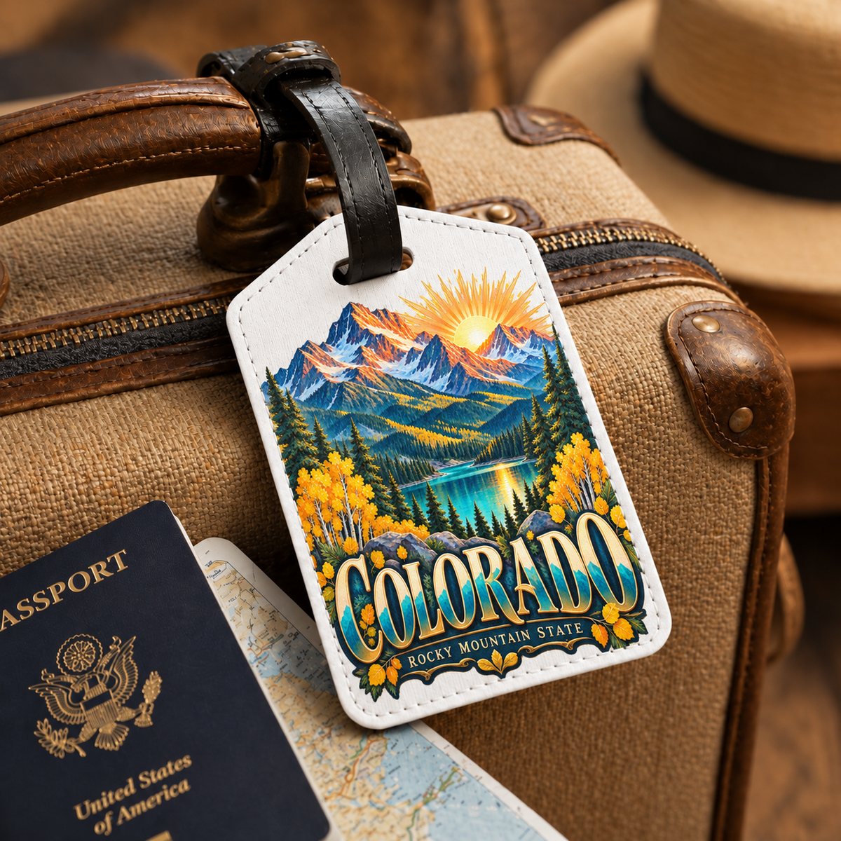 LUG-MTD2 — Colorado Mountain Sunrise & Aspens | MY TOWN COLLECTION product mockup