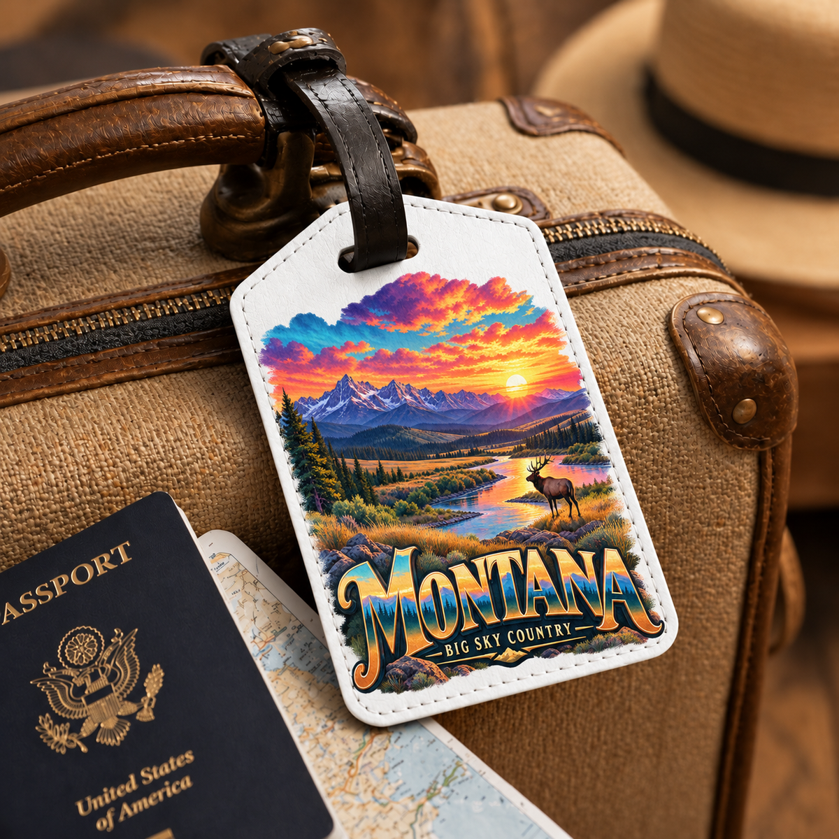 LUG-MTD3 — Montana Big Sky River Sunset | MY TOWN COLLECTION product mockup