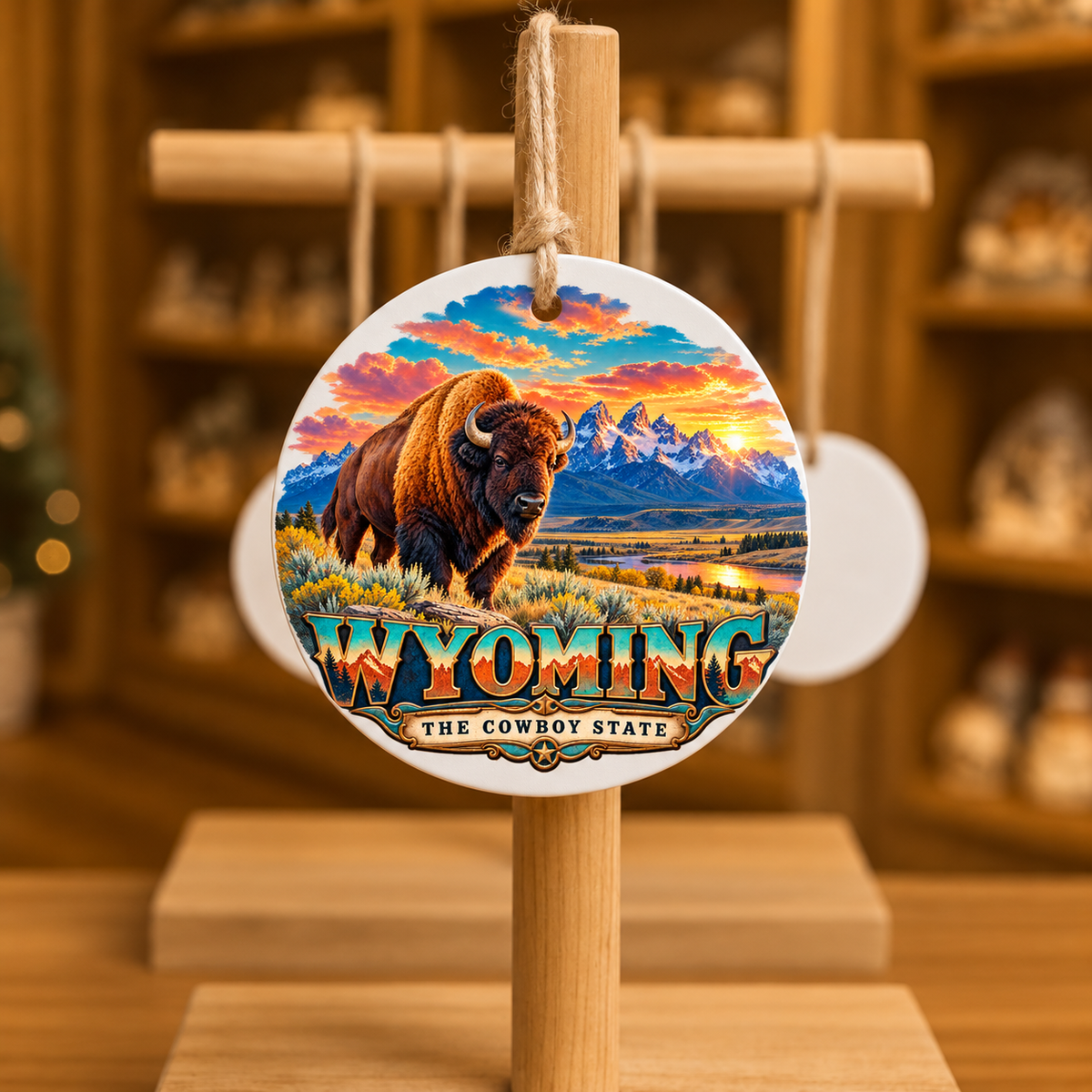 MTO-MTD7 — Wyoming Bison Sunset | MY TOWN COLLECTION product mockup