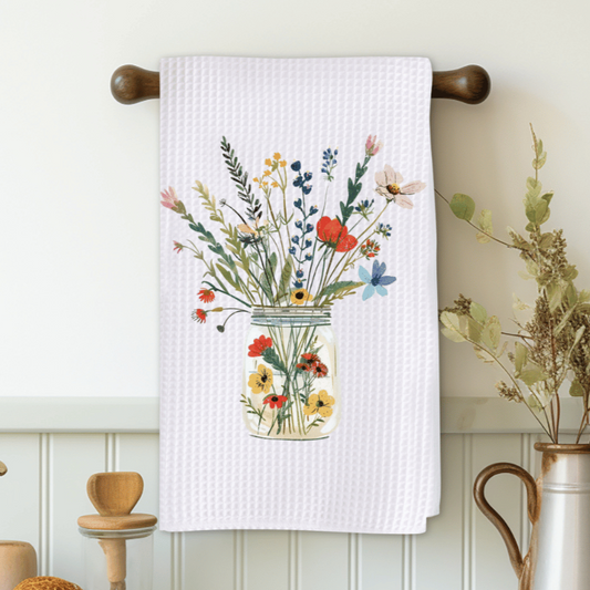 Poppy Flower Jar Microfiber Decorative Towel