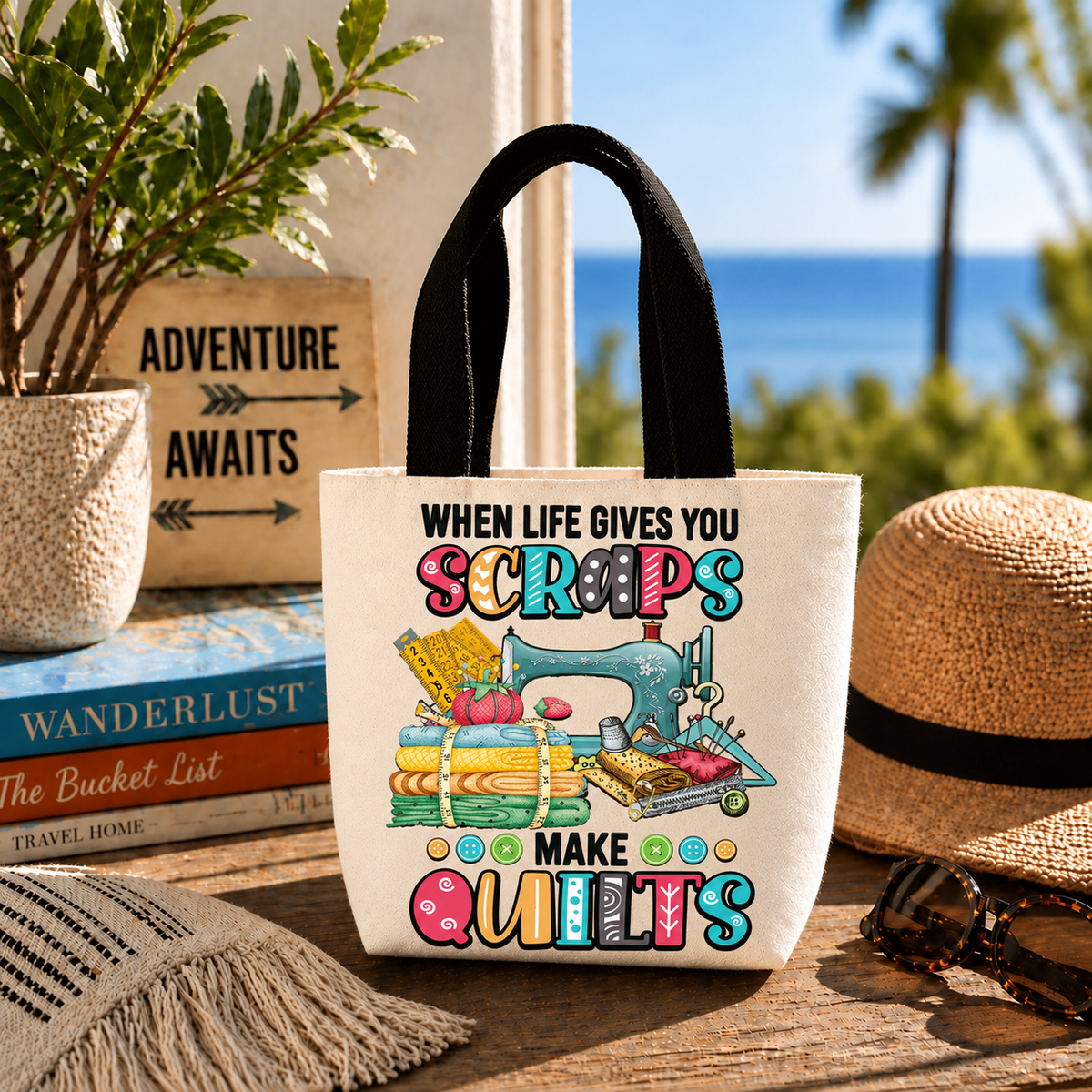 Life Gives You Scraps design 1502 on small tote