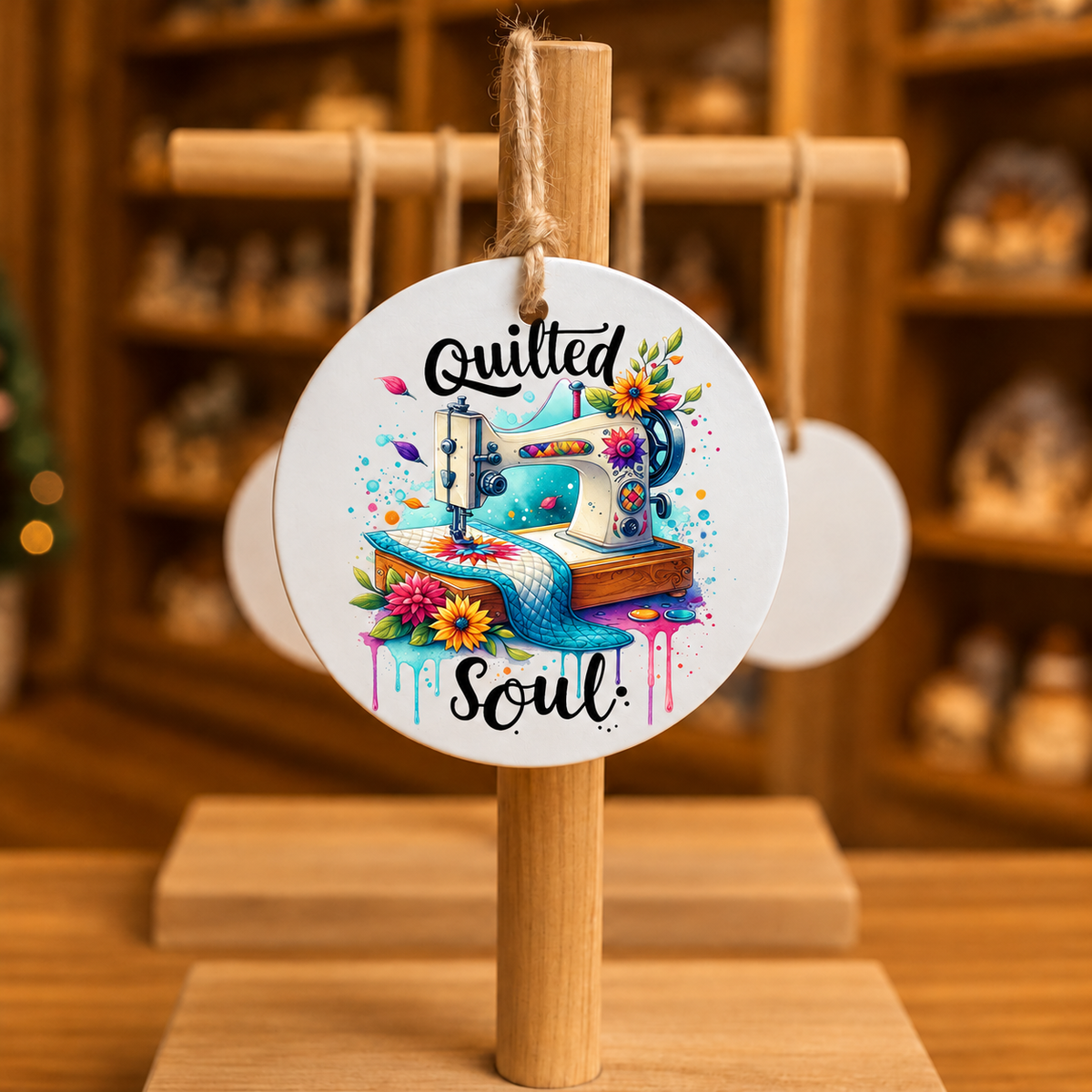 Quilted Soul design 1507 on metal ornament