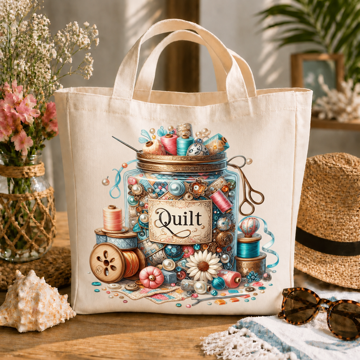 Quilting Threads design 1515 on large tote