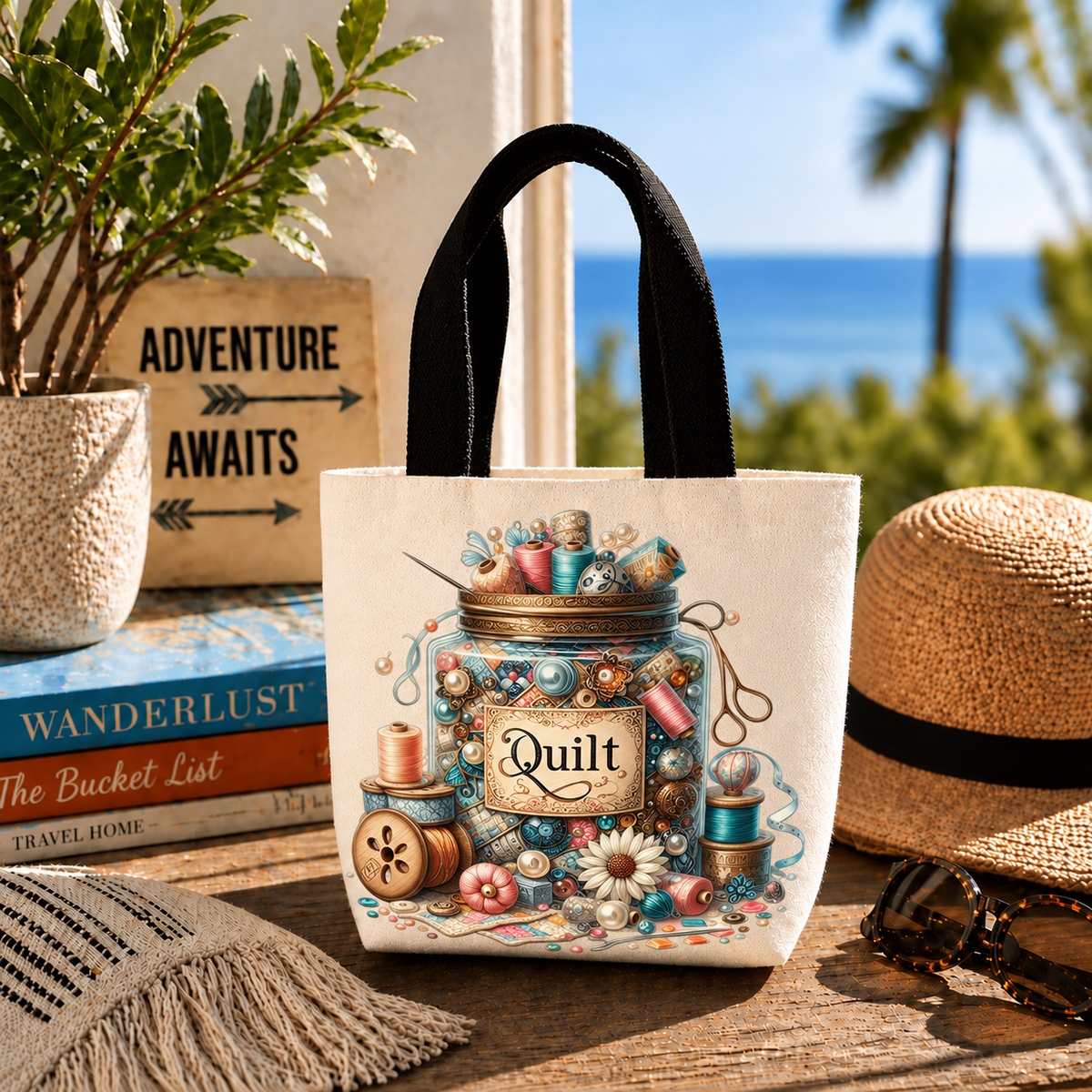 Quilting Threads design 1515 on small tote
