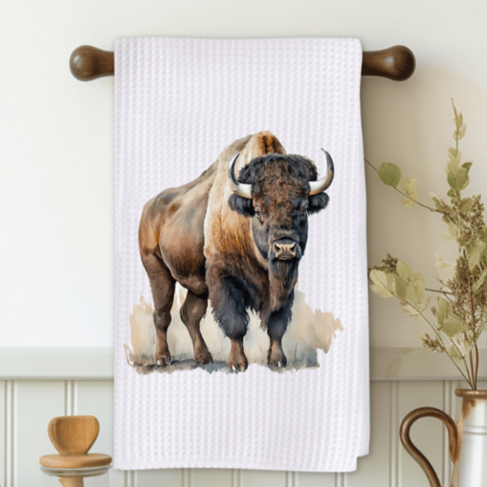 Buffalo Watercolor Microfiber Decorative Towel