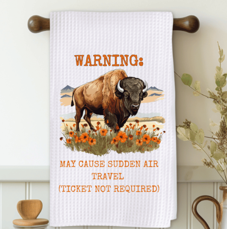 Warning May Cause Sudden Air Travel Funny Microfiber Decorative Towel