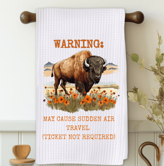 Warning May Cause Sudden Air Travel Funny Microfiber Decorative Towel
