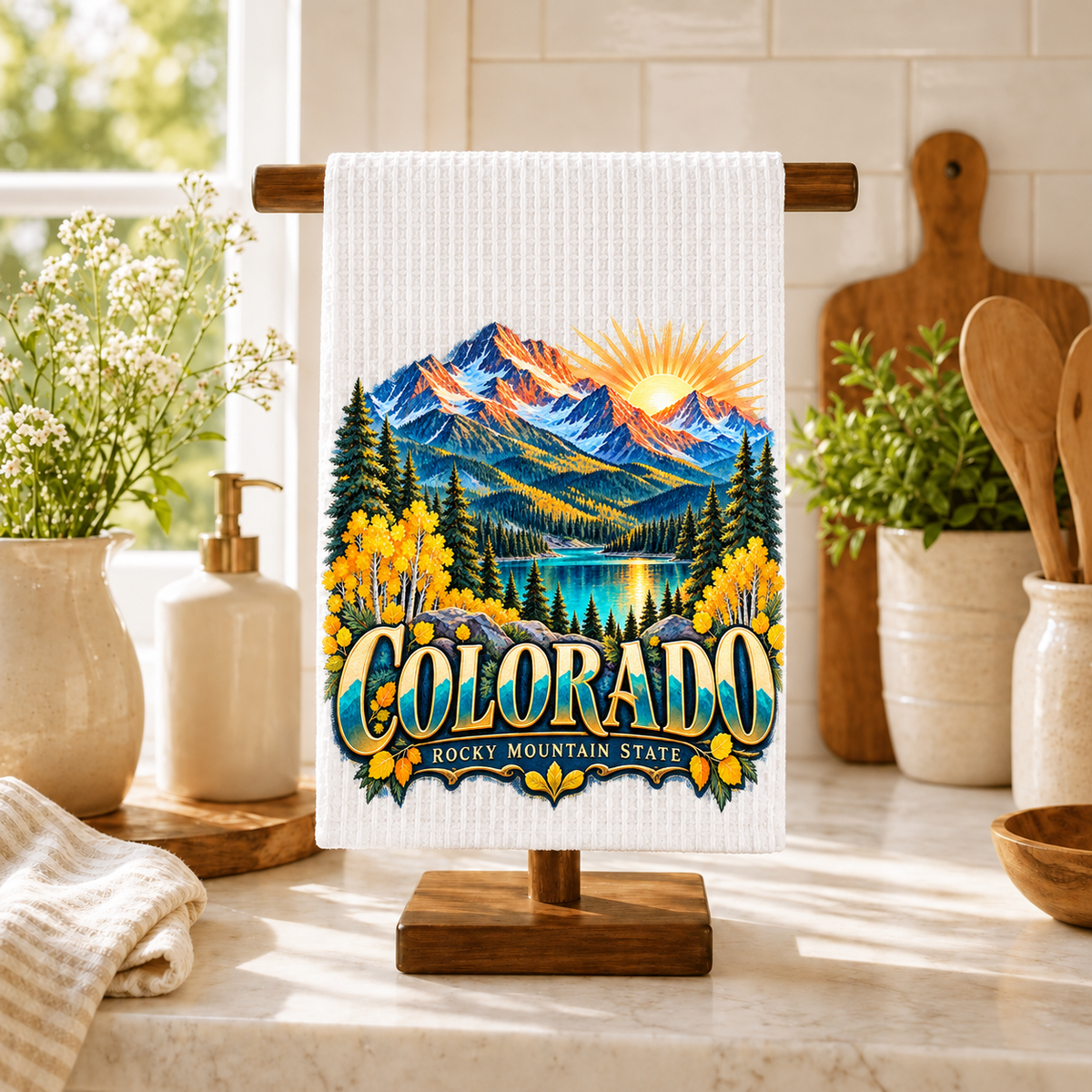 TWL-MTD2 — Colorado Mountain Sunrise & Aspens | MY TOWN COLLECTION product mockup