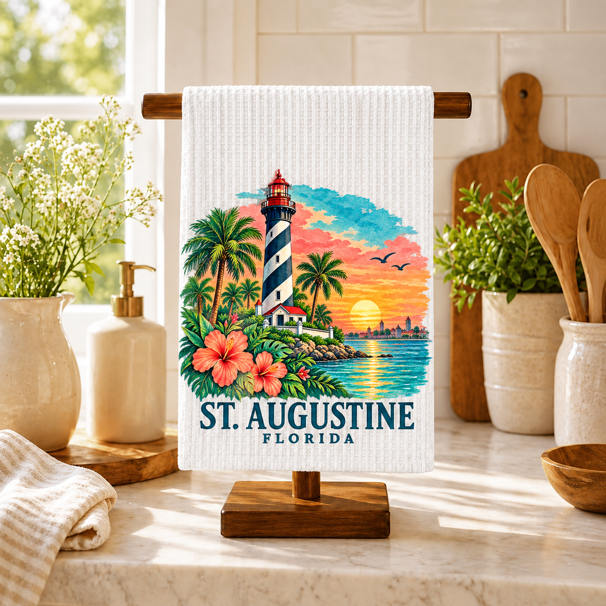 TWL-MTD8 — St. Augustine Lighthouse Sunset | MY TOWN COLLECTION product mockup
