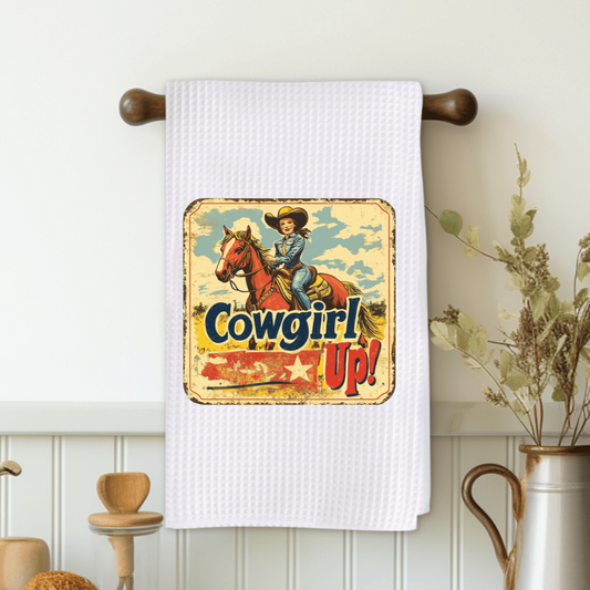 Vintage Cowgirl Up Microfiber Decorative Towel