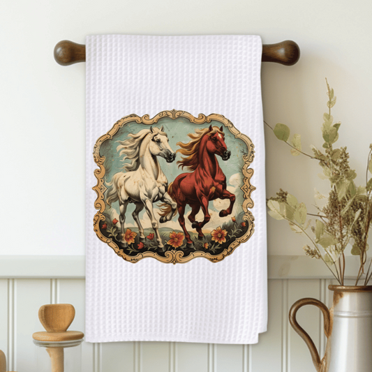 Vintage Western Horses Microfiber Decorative Towels