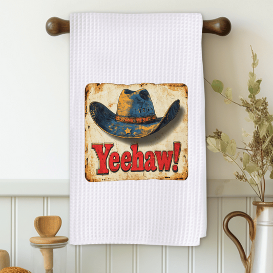 Vintage Yeehaw Western Microfiber Decorative Towel