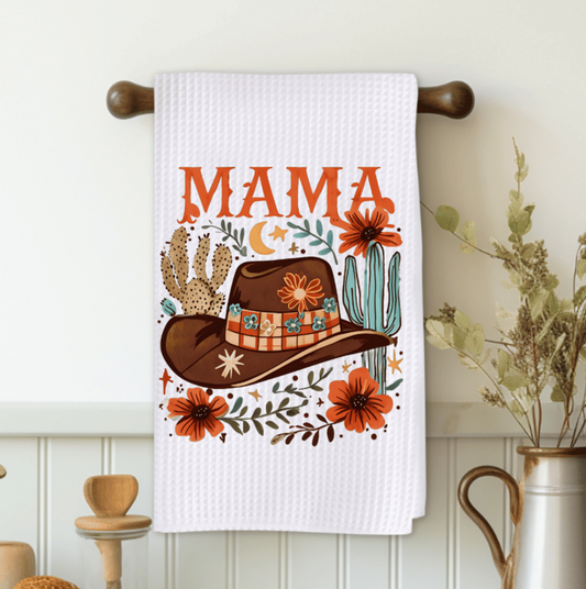 MAMA Cowboy Boots and Cactus  Microfiber Decorative Towel