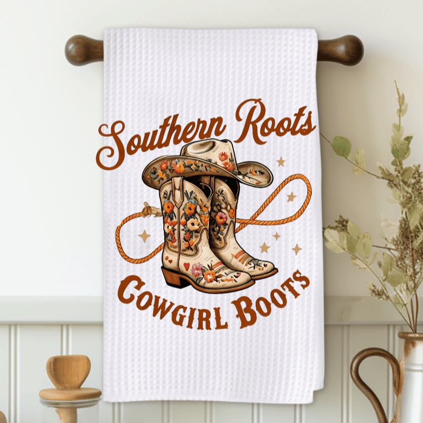 Southern Roots and Cowgirl Boots Microfiber Decorative Towel