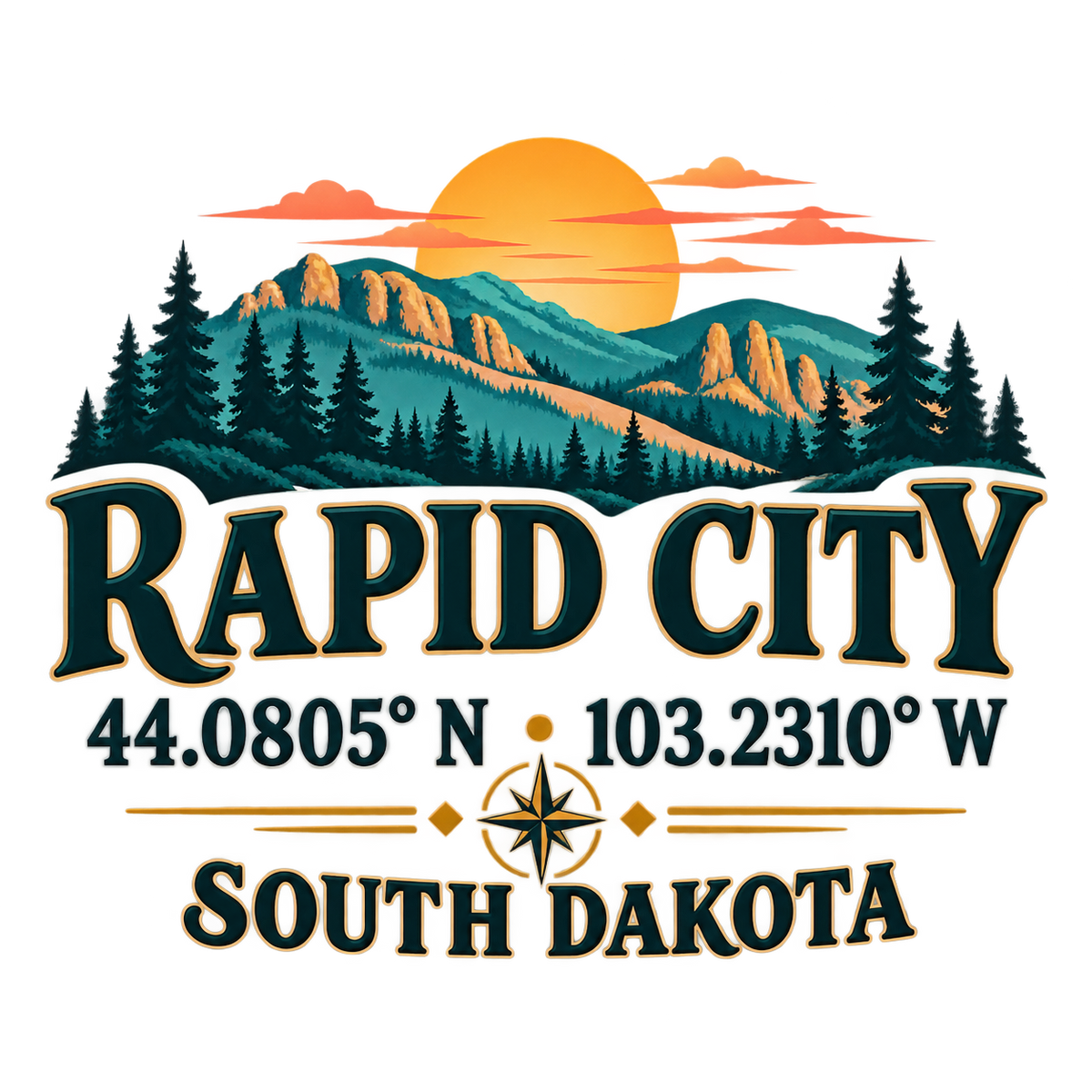 Rapid City Coordinates — design artwork preview
