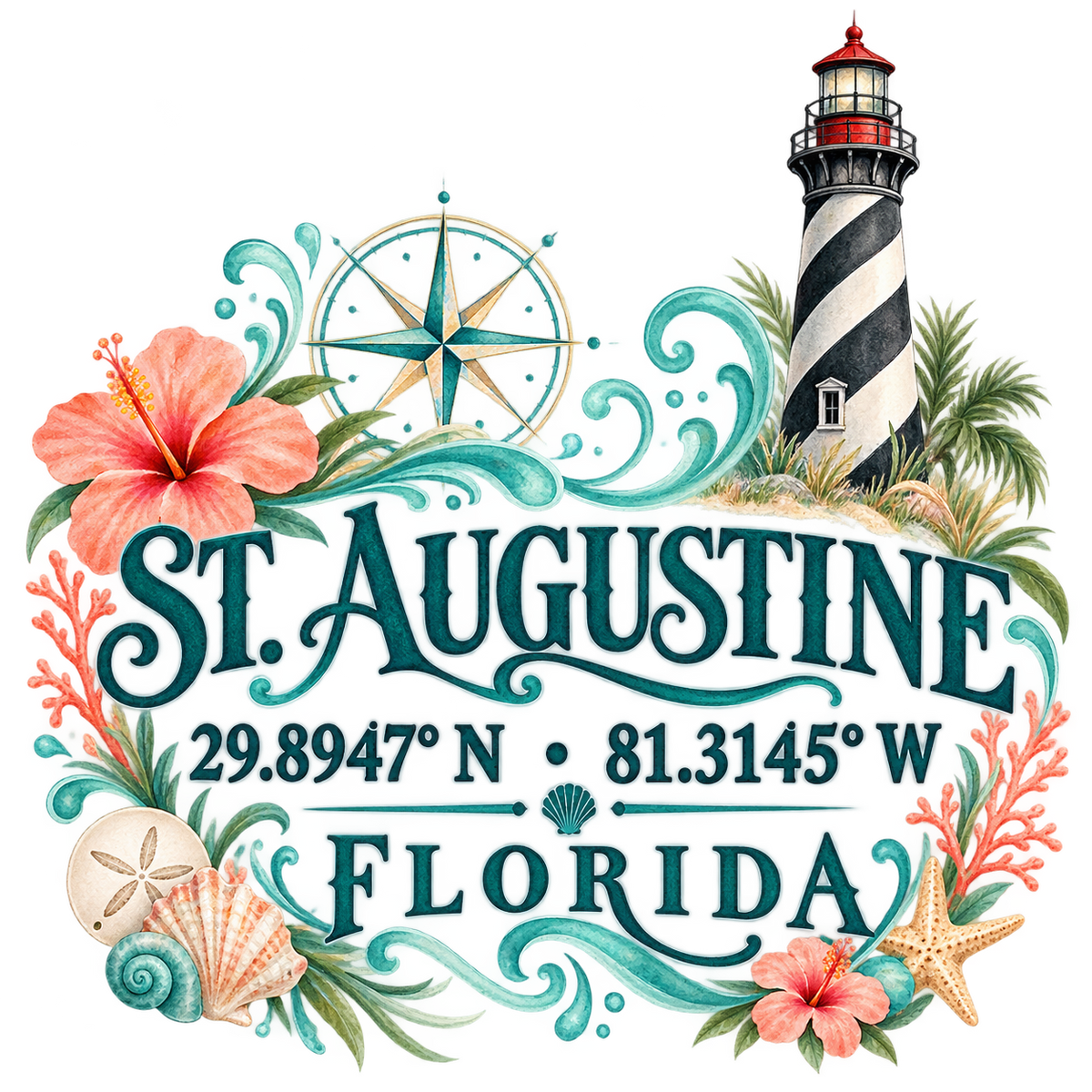 St. Augustine Coastal Coordinates — design artwork preview